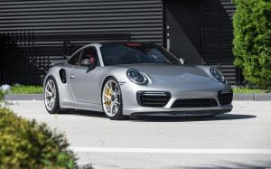Porsche 911 Turbo S Silver by Champion Motorsport on Vossen Wheels (RS74) 2017 года